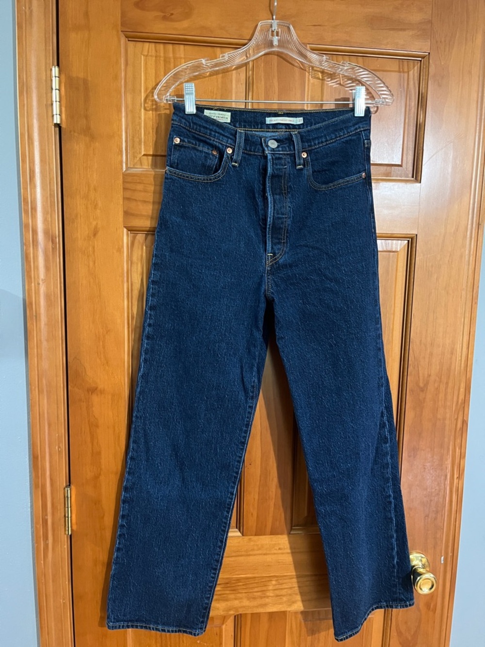 Levi's Indigo High-Rise Ribcage Straight ankle Jeans